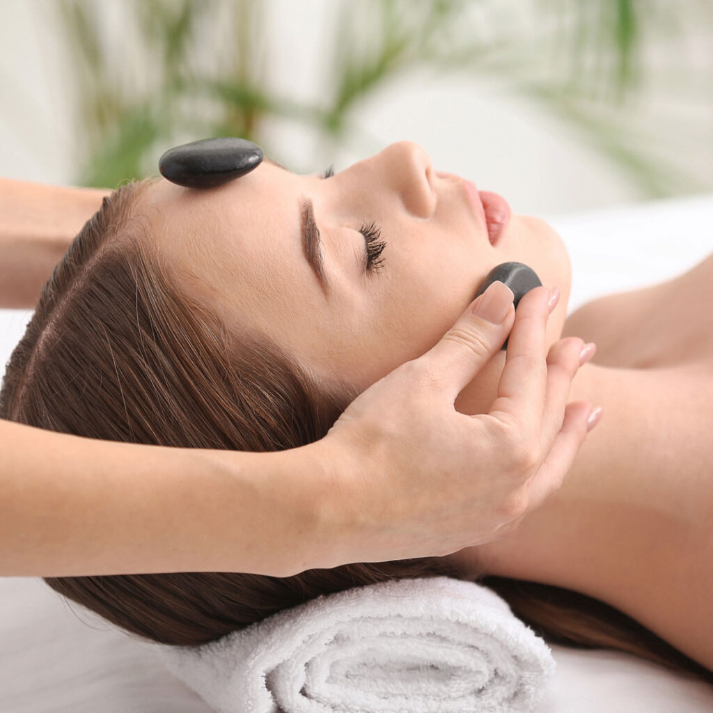 A hot stone facial