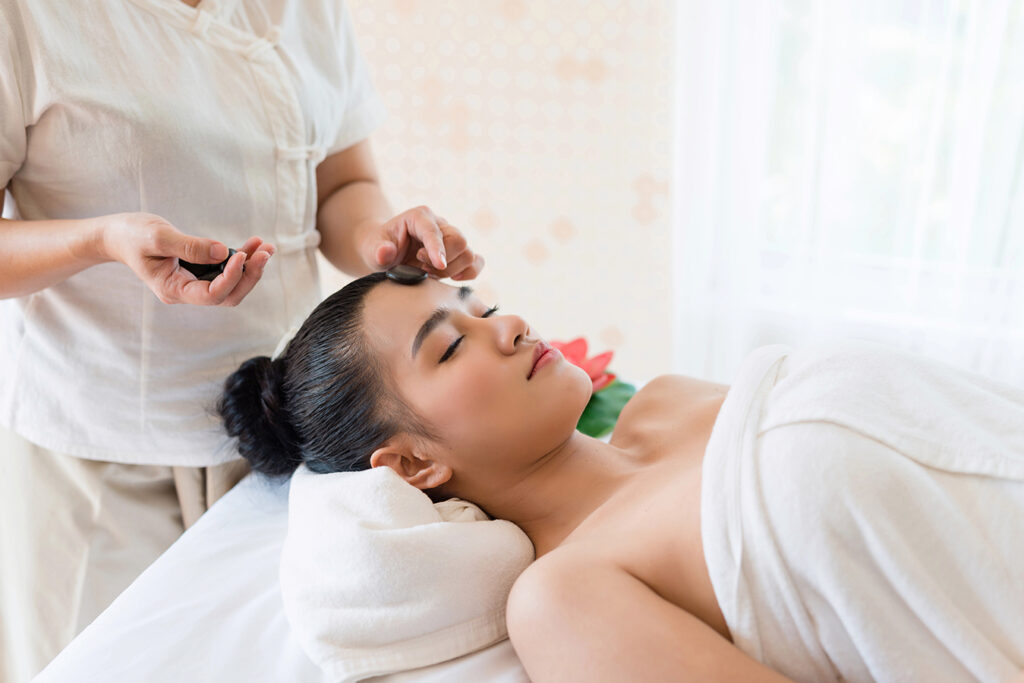 A hot stone facial